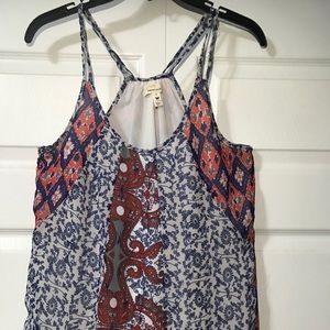 Floral and Diamond Pattern Tank Top
